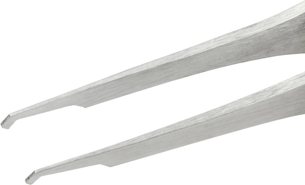 Metalowa pinceta z cienkimi końcówkami w zbliżeniu, odpowiednia do precyzyjnego chwytania małych przedmiotów.