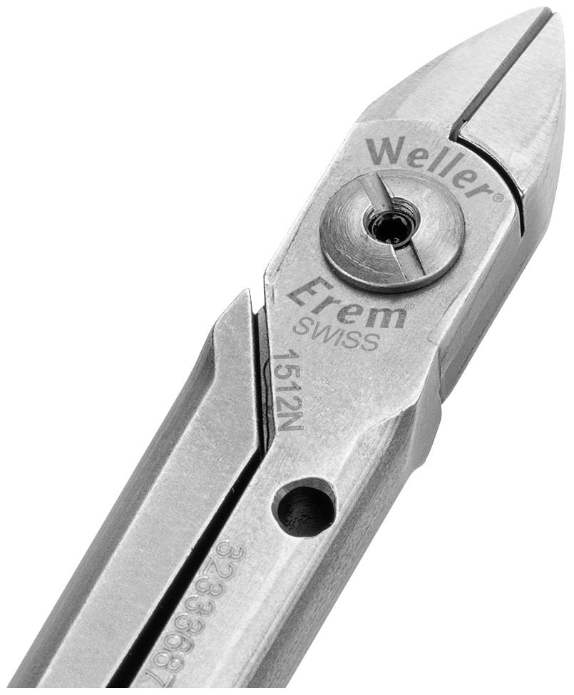 Metalowe szczypce boczne z napisem 'Weller Erem SWISS'.