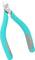Szczypce z turkusowymi, ergonomicznymi uchwytami i cienkimi końcówkami do precyzyjnych prac, idealne do prac elektronicznych.