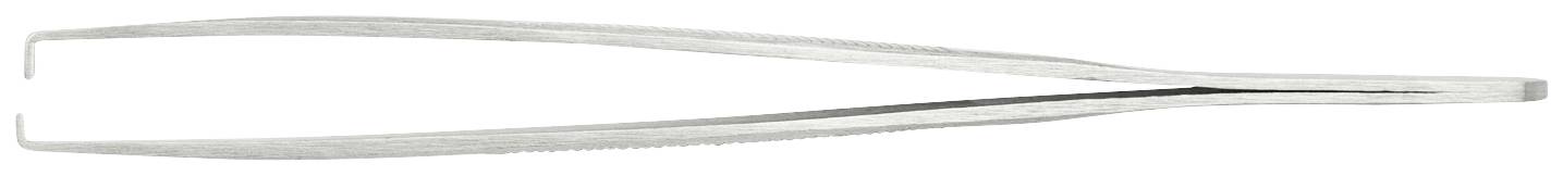 Pęseta metalowa z bardzo precyzyjnym zakończeniem, umożliwiająca dokładne manipulowanie małymi obiektami.