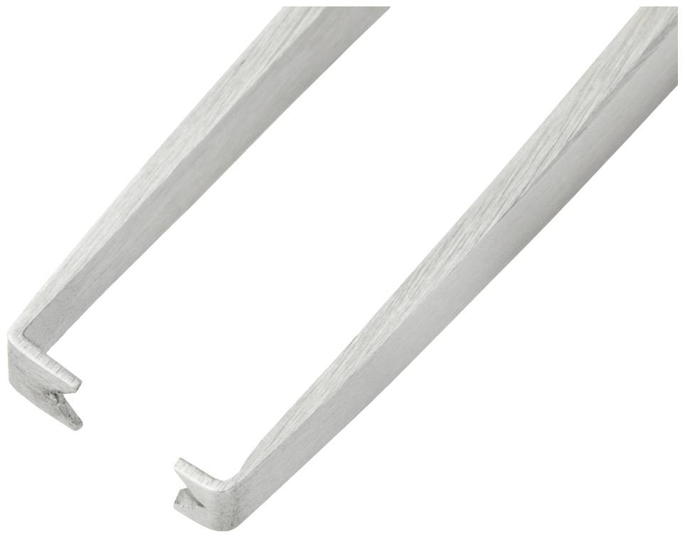 Metalowa pinceta o zakrzywionych końcówkach, która zazwyczaj służy do prac precyzyjnych lub delikatnych manipulacji.