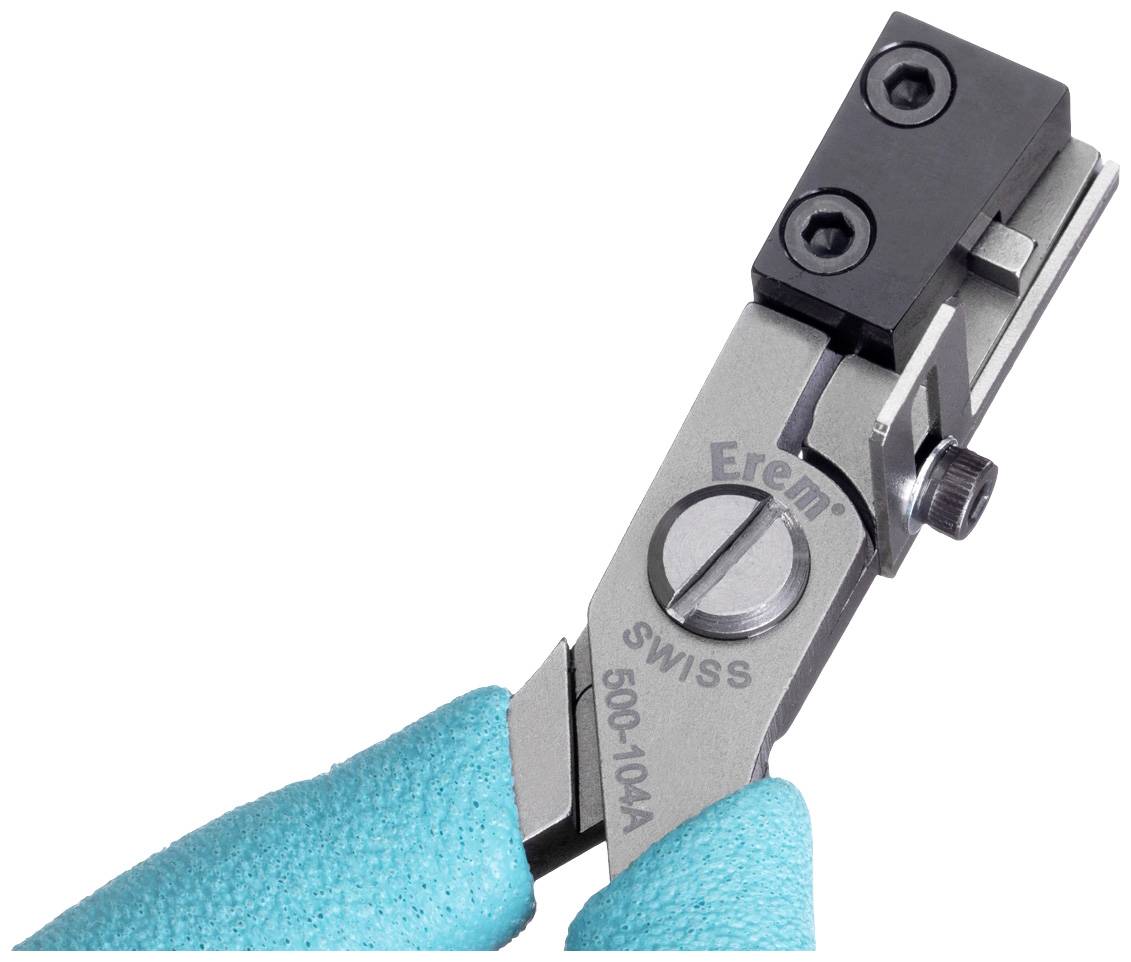 Dłoń trzyma precyzyjny nożyk szwajcarski marki Eremi z ostrym ostrzem, idealny do precyzyjnego cięcia podczas prac elektronicznych.