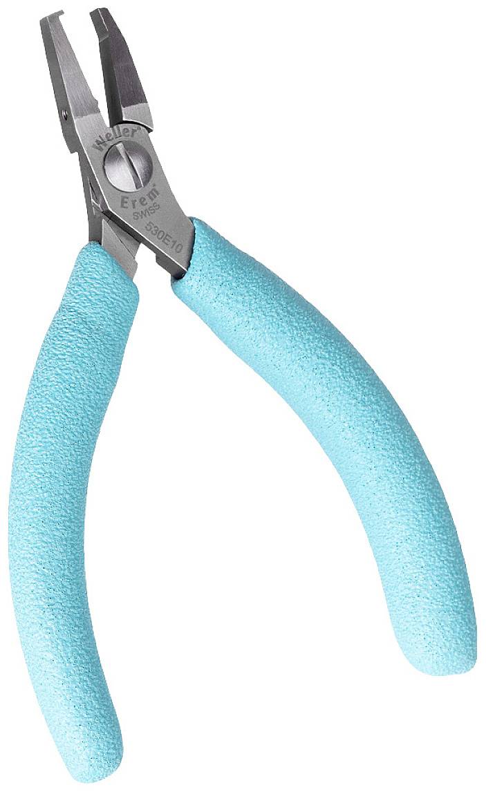 Niebieskie szczypce precyzyjne z metalowymi grotami, odpowiednie do precyzyjnego chwytania i cięcia podczas prac rzemieślniczych lub elektrycznych.