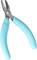 Szczypce z turkusowymi uchwytami, odpowiednie do chwytania lub cięcia drutu i małych przedmiotów.