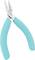 Ilustracja przedstawia niebiesko-zieloną szczypce o spiczastych końcówkach, często stosowane do precyzyjnych prac w elektronice lub rzemiośle.