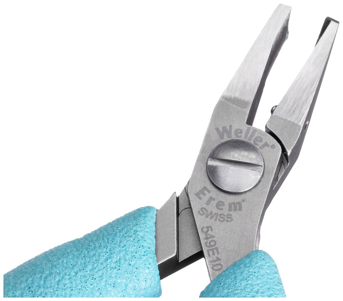 'Prezentacja małych, precyzyjnych szczypiec z turkusowymi uchwytami, odpowiednich do delikatnych prac w elektronice lub produkcji biżuterii.'