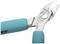 Srebrne precyzyjne szczypce z turkusowymi uchwytami, oznaczone napisem 'Weller Erem 676EW Swiss'. Idealne do delikatnych prac związanych z cięciem.