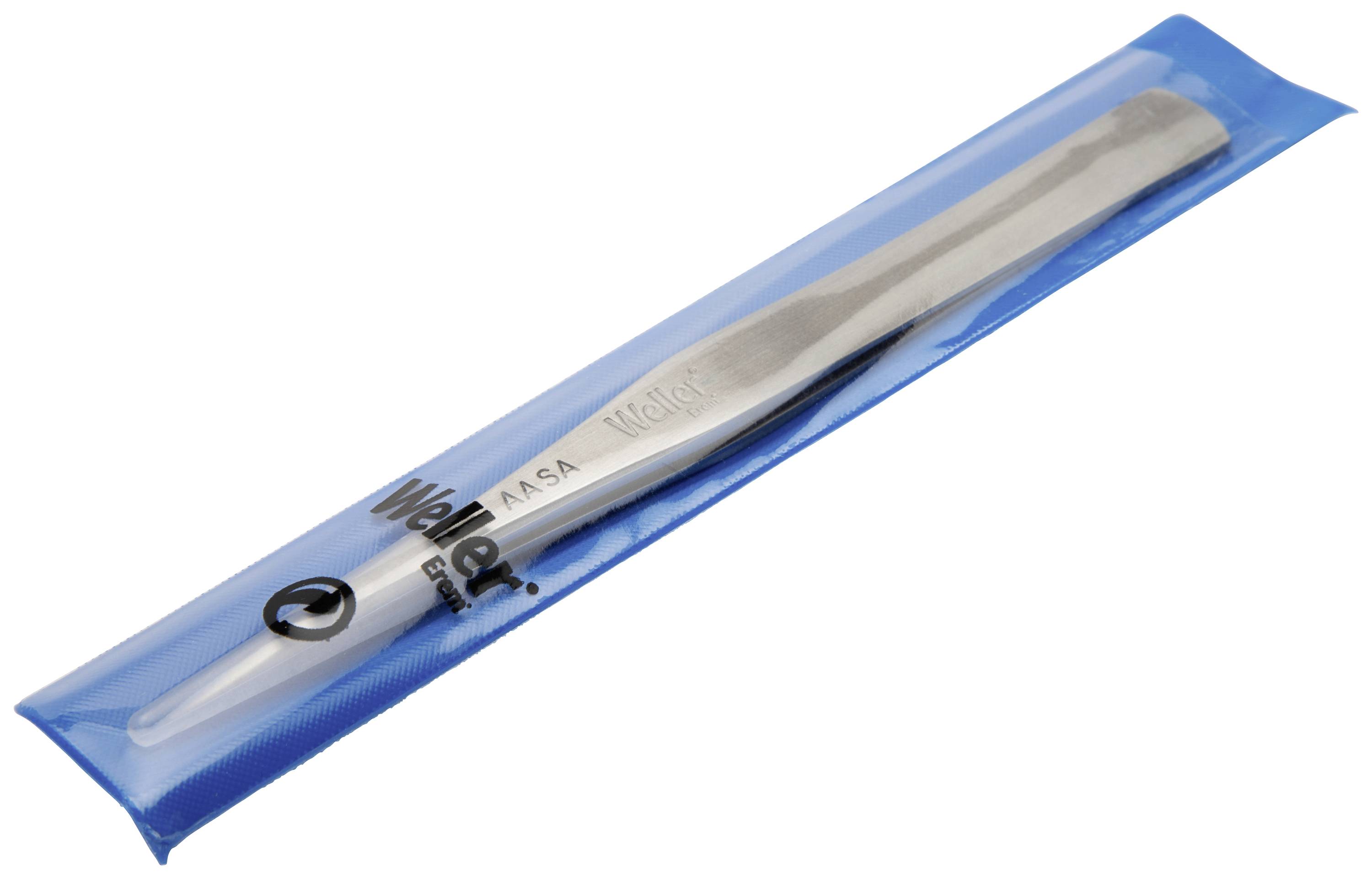 Pęseta Weller w niebieskim opakowaniu. Idealna do precyzyjnych prac, takich jak naprawy elektroniki lub biżuterii.