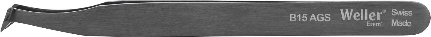 Czarna pęseta z zagiętym czubkiem, z napisem 'Weller' na boku. Idealna do precyzyjnych prac.