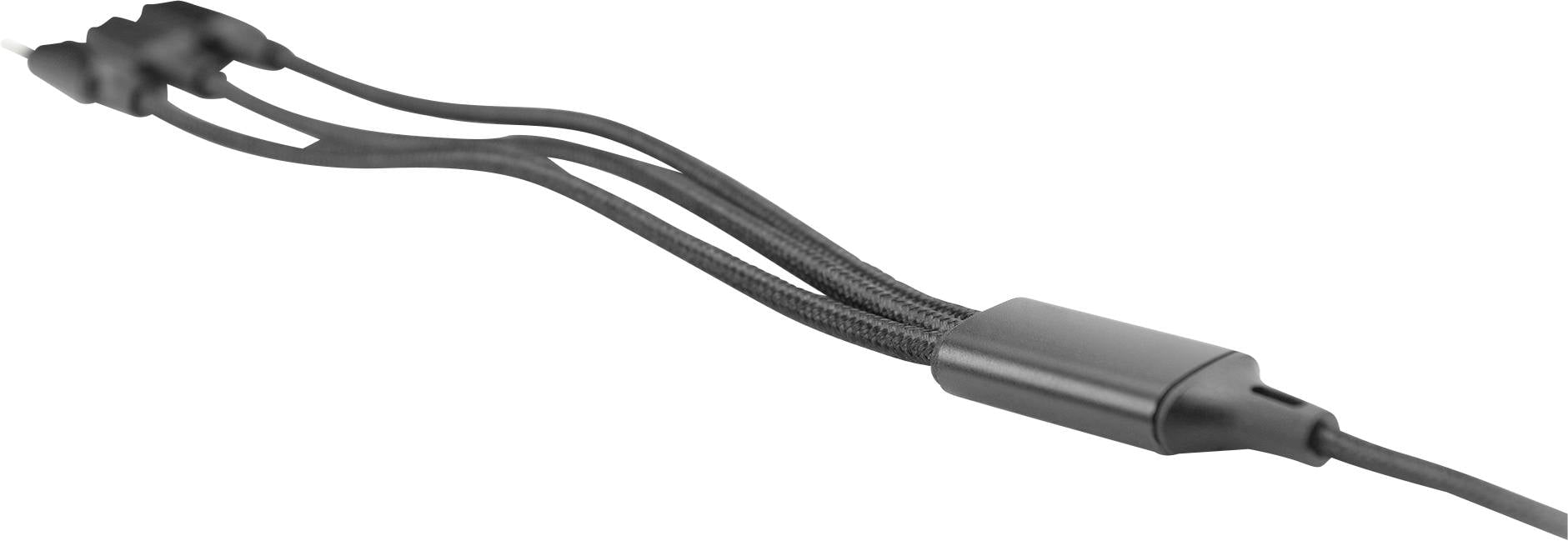 Czarny hub USB z trzema portami, przeznaczony do jednoczesnego podłączania wielu urządzeń USB do komputera lub laptopa.