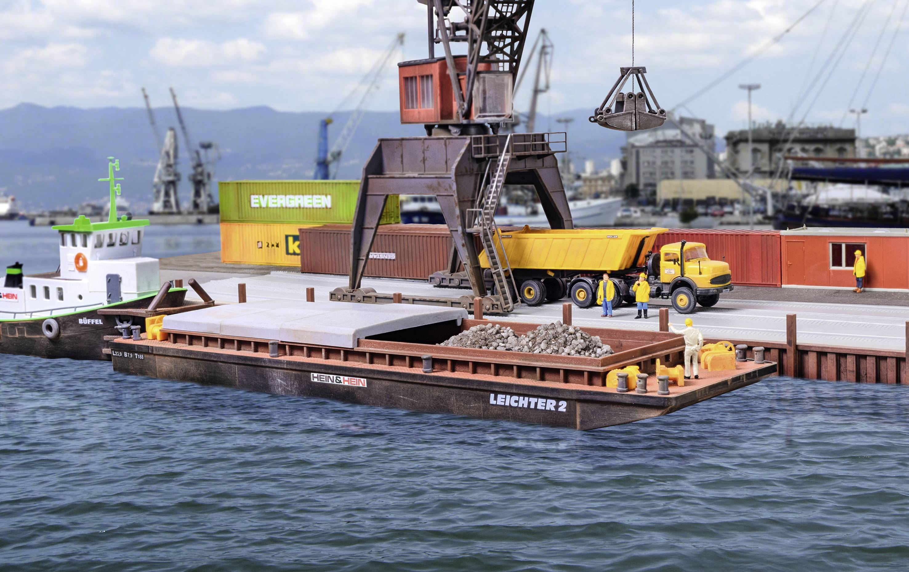 Kibri 38522 Модель судна/човна H0 Штовхачі для сипучих вантажів або контейнерів