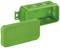 Zielona obudowa elektroniczna z zdejmowaną pokrywą, odpowiednia do zastosowań na zewnątrz. Chroni okablowanie, model 'Mini 25'.
