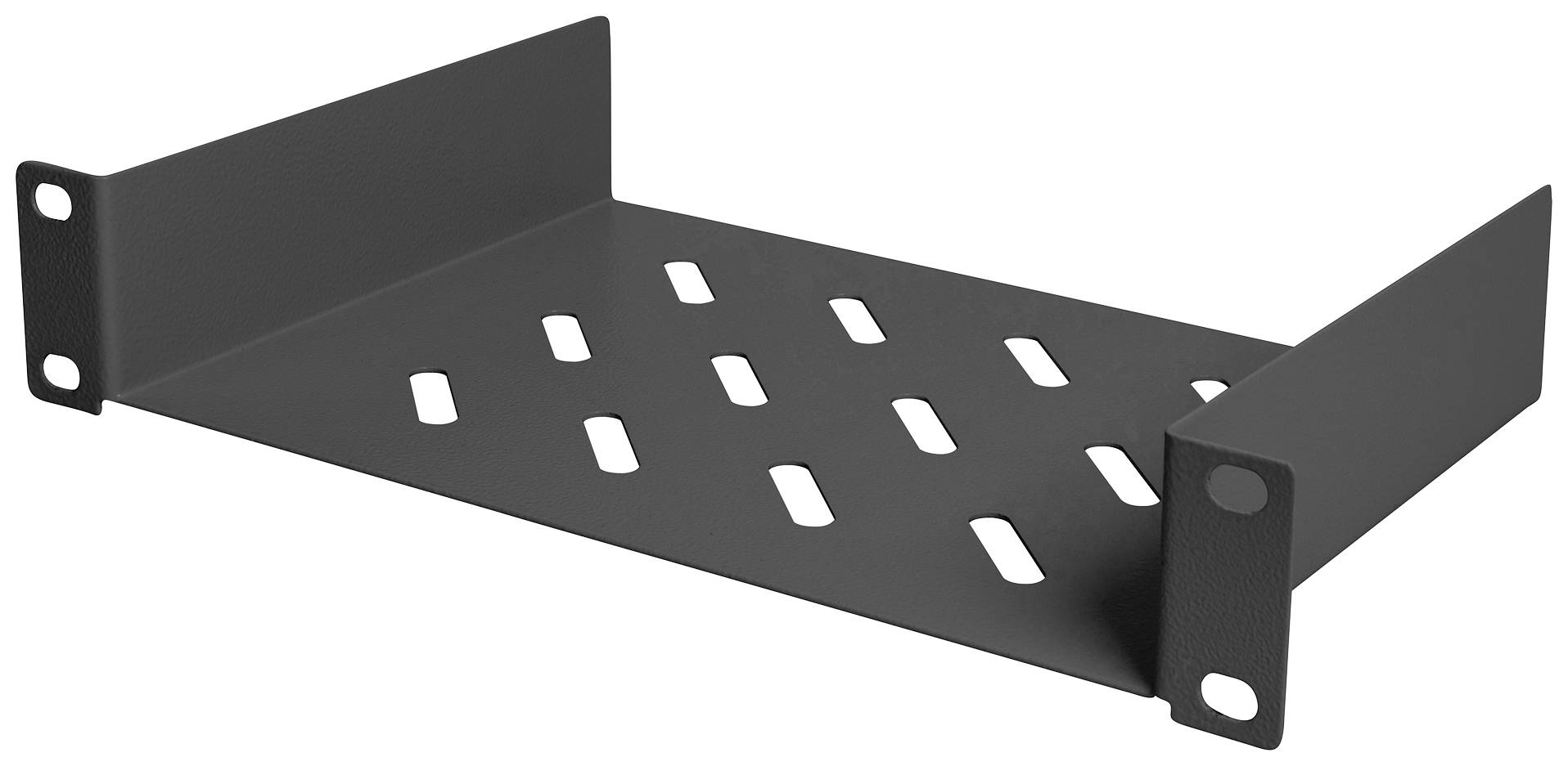 Digitus DN-10-TRAY-1-B Полиця для пристроїв 10 дюймів з вентиляційними отворами, перфорована. Підходить для шаф глибиною від 300 м