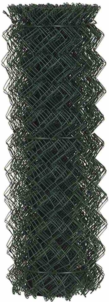 Rolka zielonej siatki drucianej, zwinięta w cylindryczny kształt.