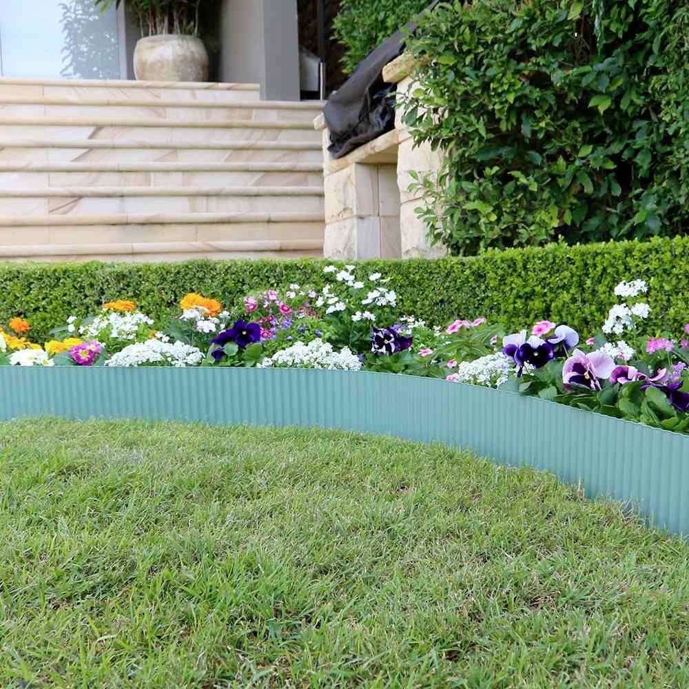 Металевий бордюр для газону, зелений 6 м x 150 мм, зелений Siena Garden 557097 1 шт.