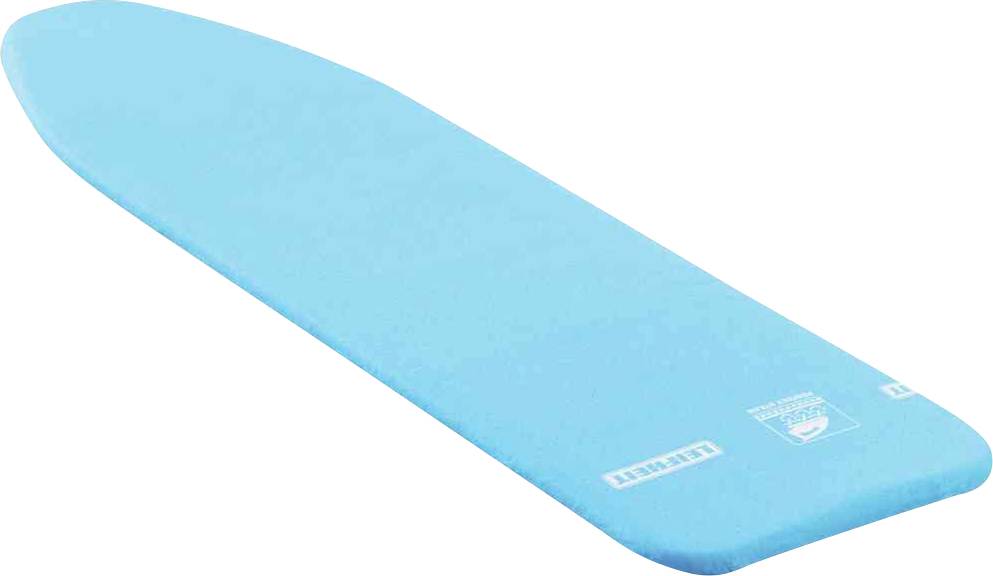 Niebieski pokrowiec deski do prasowania marki Leifheit, gładki i prostokątny w kształcie.