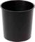 Czarny, cylindryczny kosz na śmieci z tworzywa sztucznego, pusty.