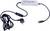 Czarny kabel sieciowy z europejską wtyczką po lewej stronie i białym transformatorem pośrodku, połączony z wtyczką gwintowaną po prawej stronie.