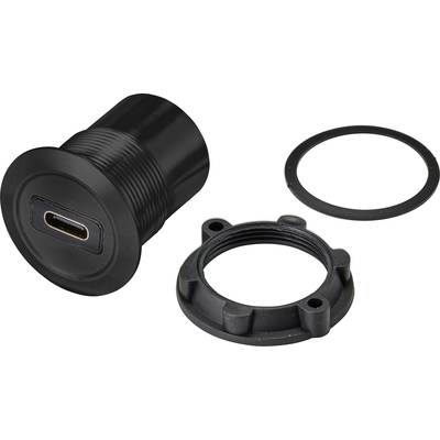 Adapter złącza USB-C z śrubą mocującą i uszczelką. Idealny do instalacji urządzeń elektronicznych.
