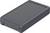Czarny, prostokątny sprzęt, prawdopodobnie zewnętrzny dysk twardy, z zaokrąglonymi narożnikami na białym tle.