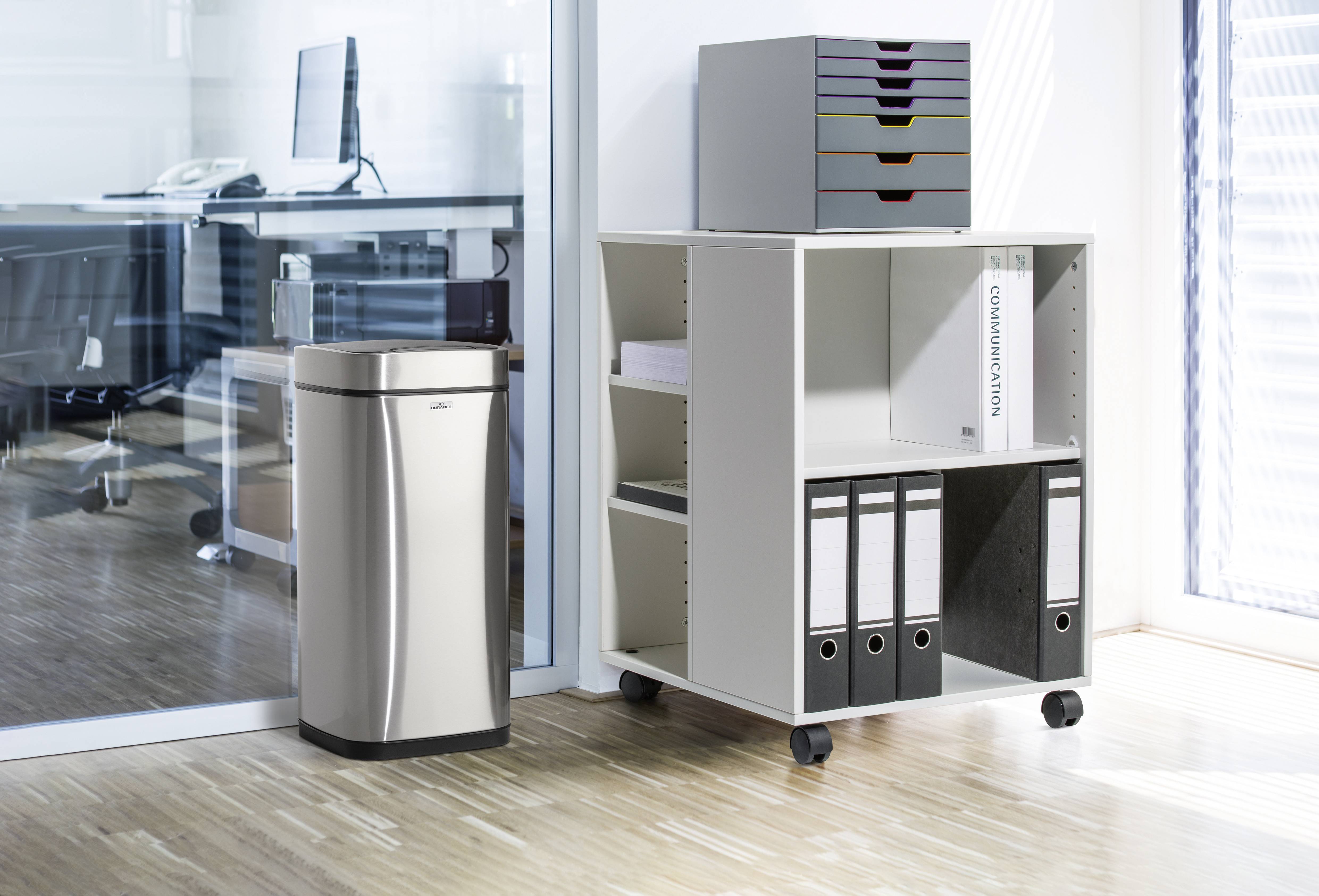 Міцний 342223 342223 Сміттєвий бак 21 нержавіюча сталь (Д x Ш x В) 270 x 270 x 570 мм сріблястий Підйомник кришки однією кнопкою 1