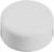 Okrągła, biała plastikowa pokrywka na białym tle. Bez widocznych oznaczeń lub tekstu.
