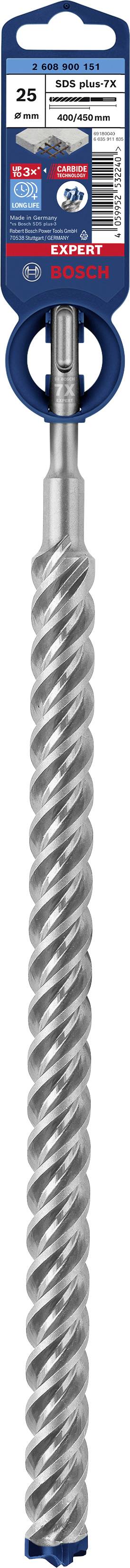 Набор для ударной дрели Bosch EXPERT SDS plus-7X, артикул 2608900151, диаметр 25 мм, 1 шт.