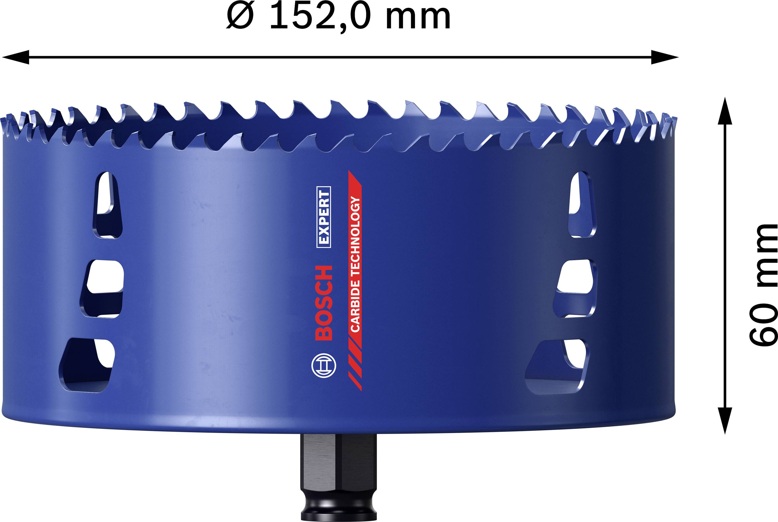Niebieski przecinak kołowy Bosch o średnicy 152,0 mm i wysokości 60 mm, opracowany do wymagających prac cięcia.