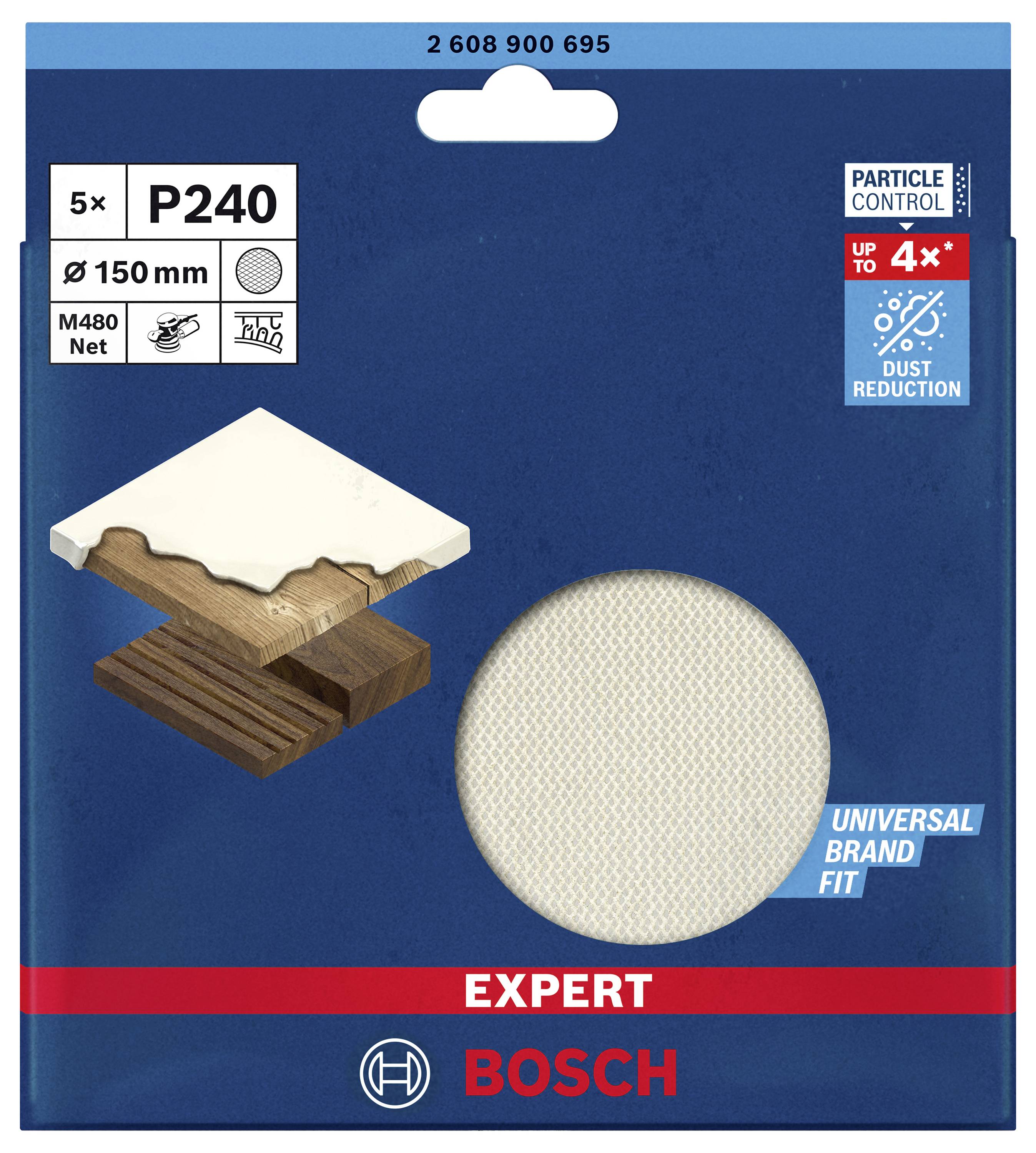 Шліфувальна сітка для орбітальної шліфувальної машини Bosch Accessories EXPERT M480 2608900695 5 шт.