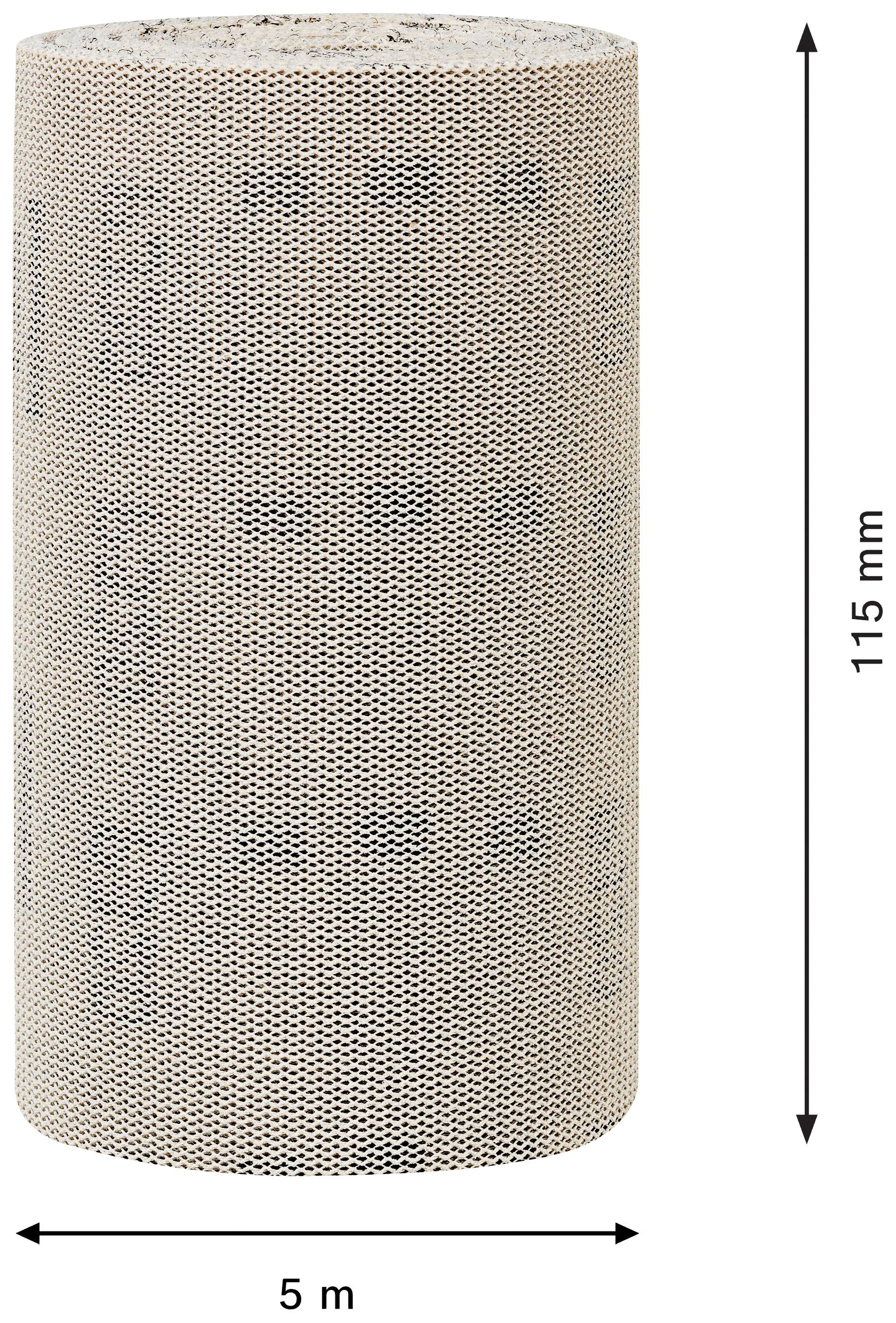Cylindryczny rolka papieru, 5 metrów długa, 115 milimetrów wysoka.