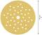 Okrągły arkusz papieru ściernego z wieloma małymi otworami, o średnicy 125 mm.