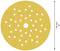 Tarcza szlifierska o średnicy 125 mm, żółta, z licznymi małymi otworami rozmieszczonymi równomiernie.