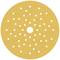 Tarcza szlifierska z wieloma otworami, w kolorze złoto-żółtym. Stosowana głównie do prac szlifierskich lub jako osprzęt maszynowy.