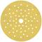Okrągła tarcza szlifierska z centralnym otworem i kilkoma małymi otworami ułożonymi w równomiernym wzorze. Odpowiednia do prac szlifierskich.