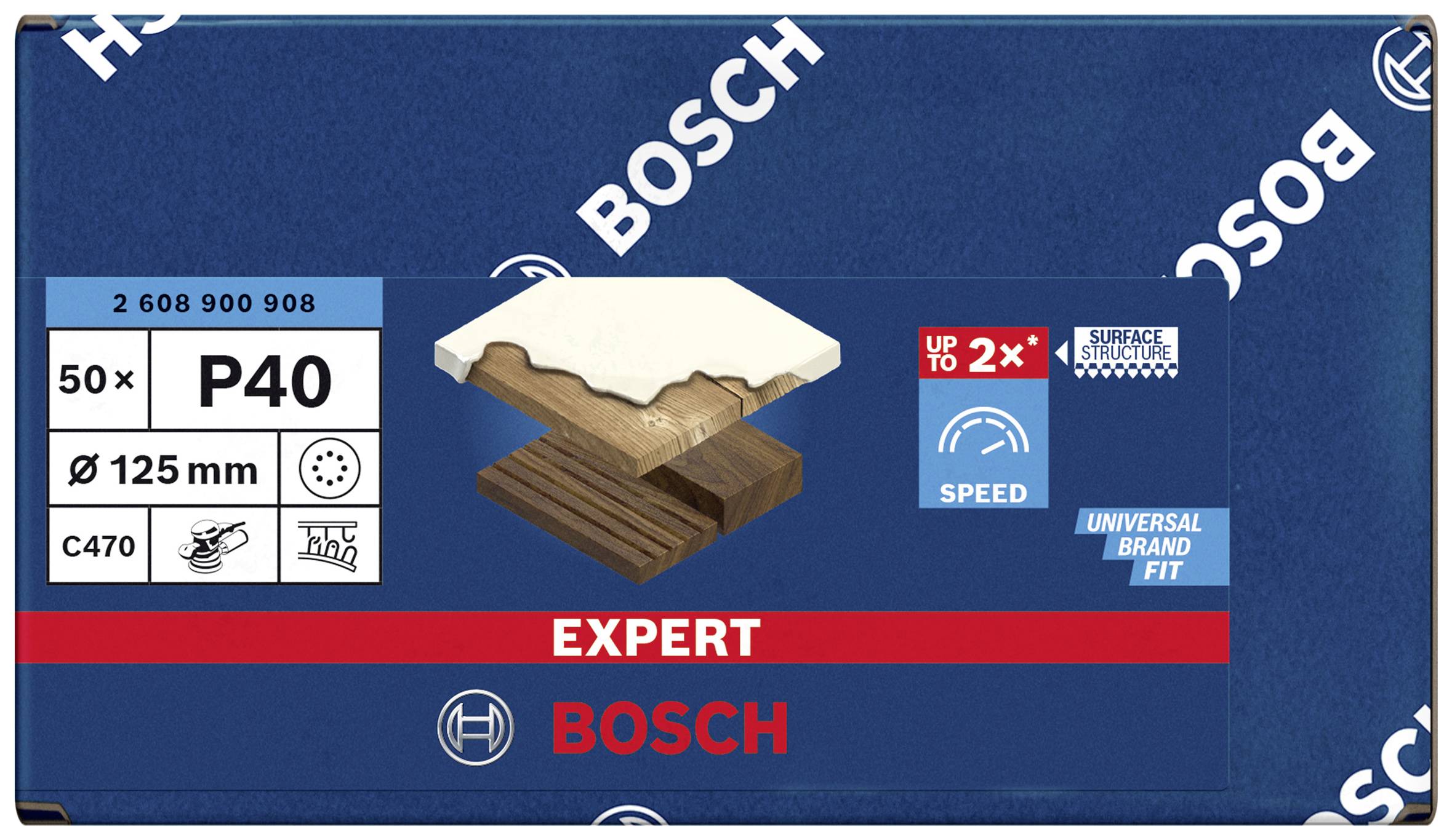 Ексцентриковий наждачний папір Bosch Accessories EXPERT C470 2608900908 50 шт.