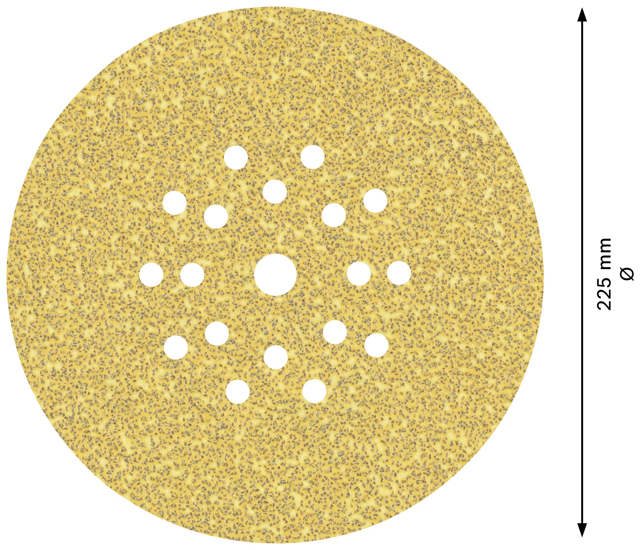 Tarcza szlifierska z wieloma otworami, średnica 225 mm.