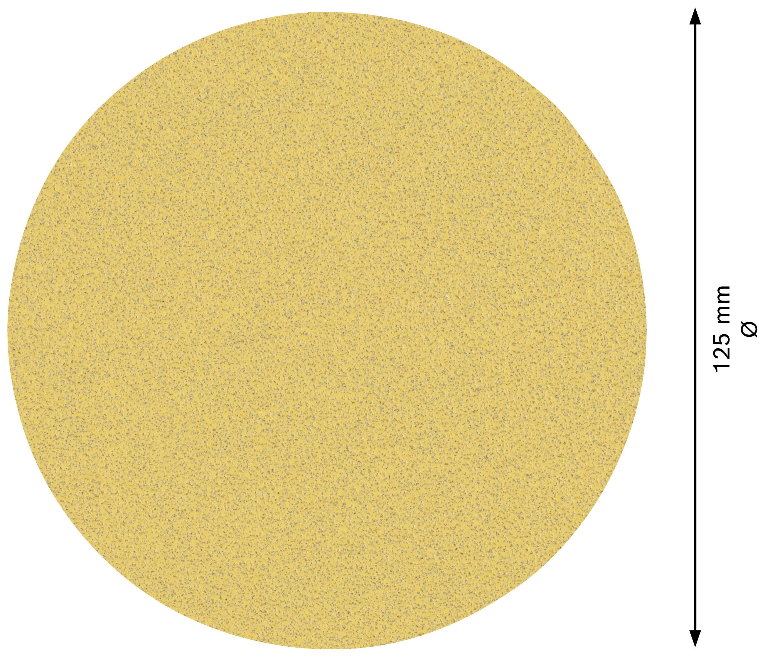 'Tarcza szlifierska o średnicy 125 mm, w kolorze piasku, w kształcie koła.'
