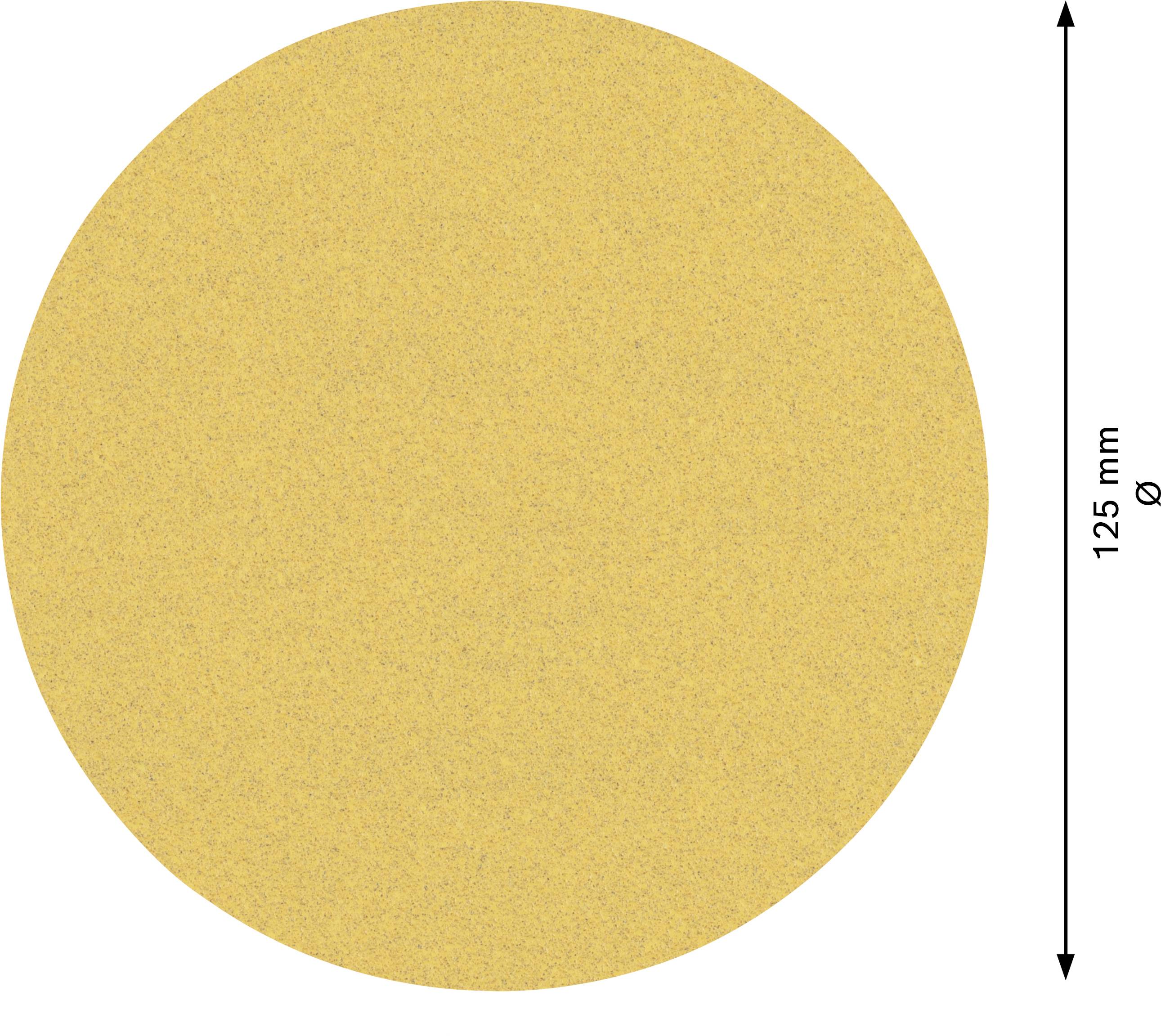 Żółty krąg o średnicy 125 mm.