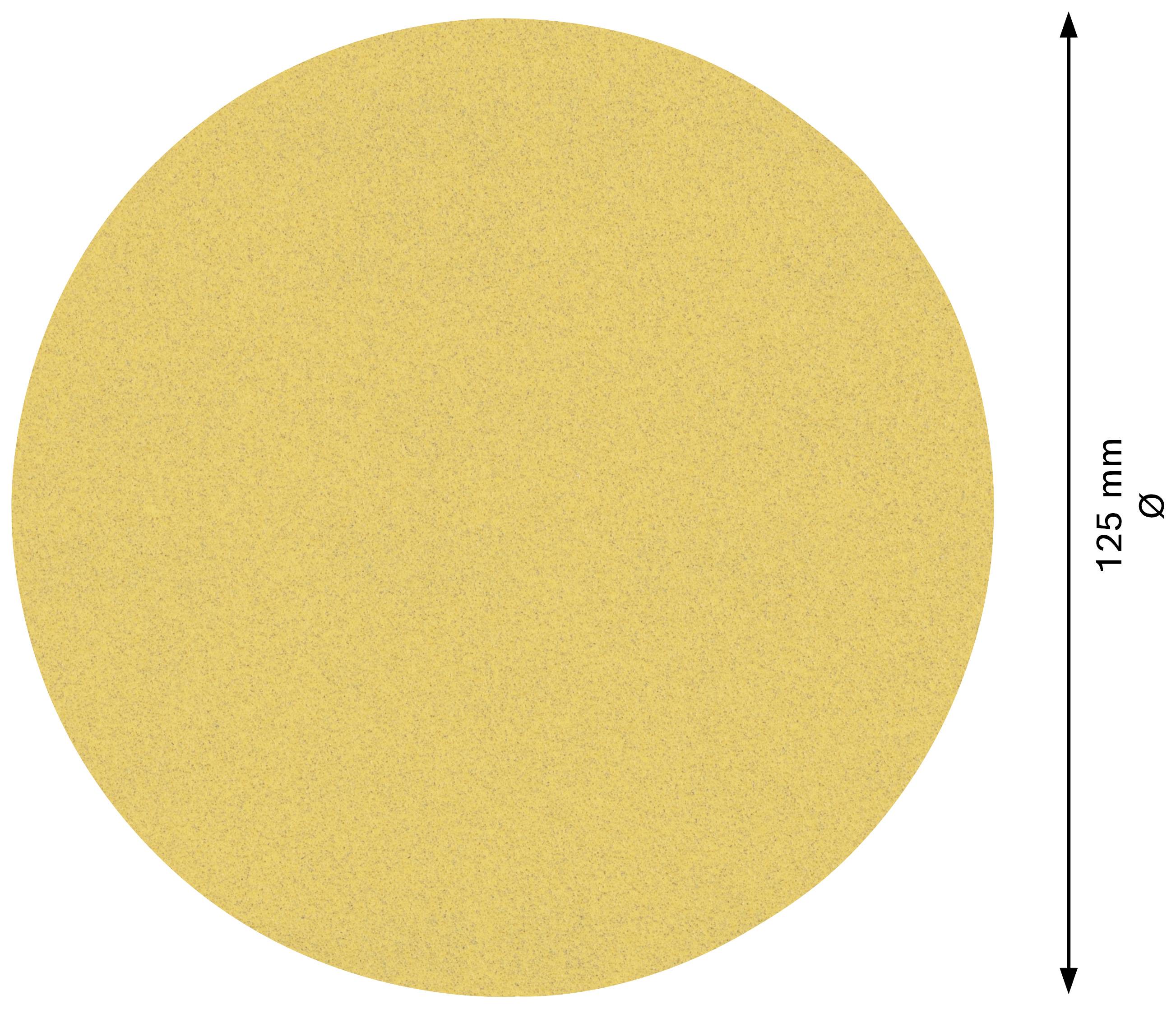 Duży, złoty krąg o średnicy 125 mm.