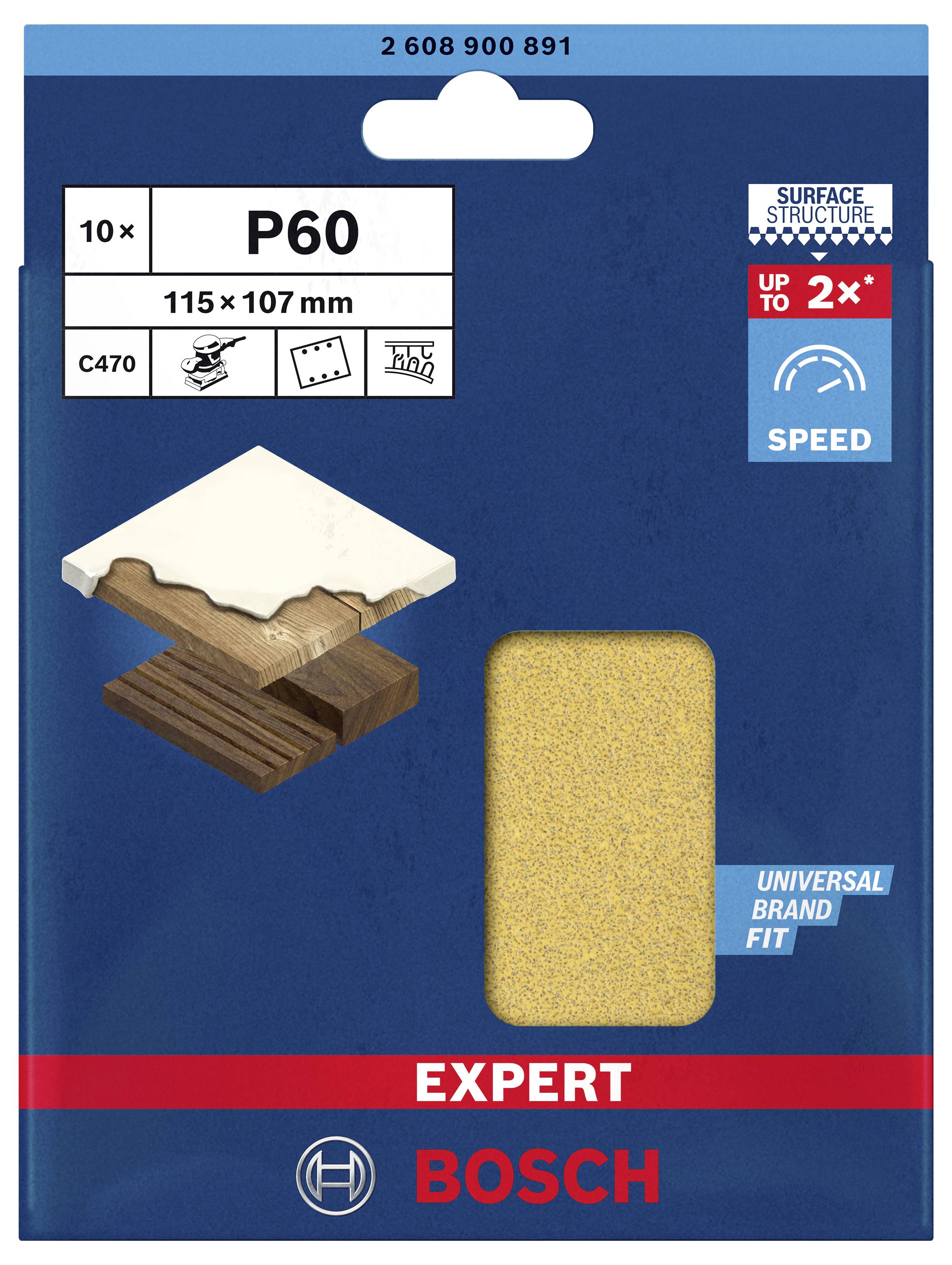 Шліфувальний папір для шліфувальної машини Bosch Accessories EXPERT C470 2608900891 115 мм 10 шт.