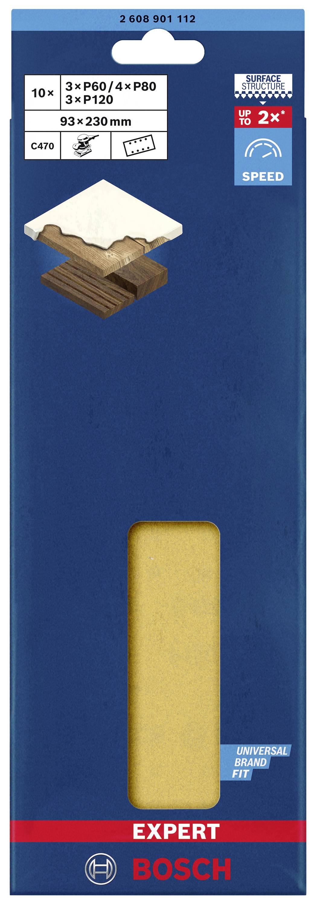 Набір шліфувального паперу для шліфувальної машини Bosch Accessories EXPERT C470 2608901112 230 мм 10 шт.