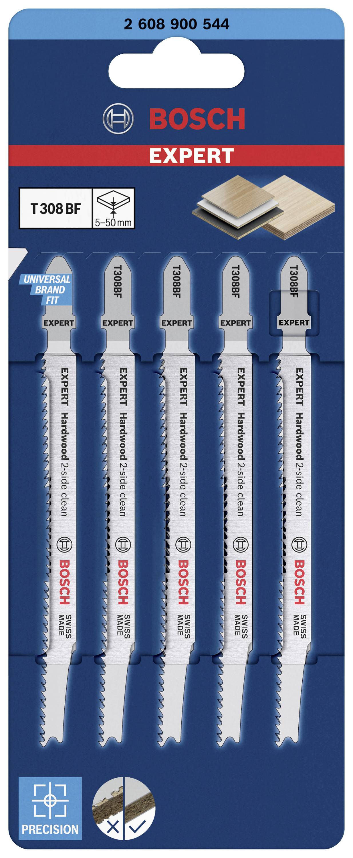 Двостороннє пильне полотно для лобзика Bosch Accessories Hardwood 2608900544, 5 шт.