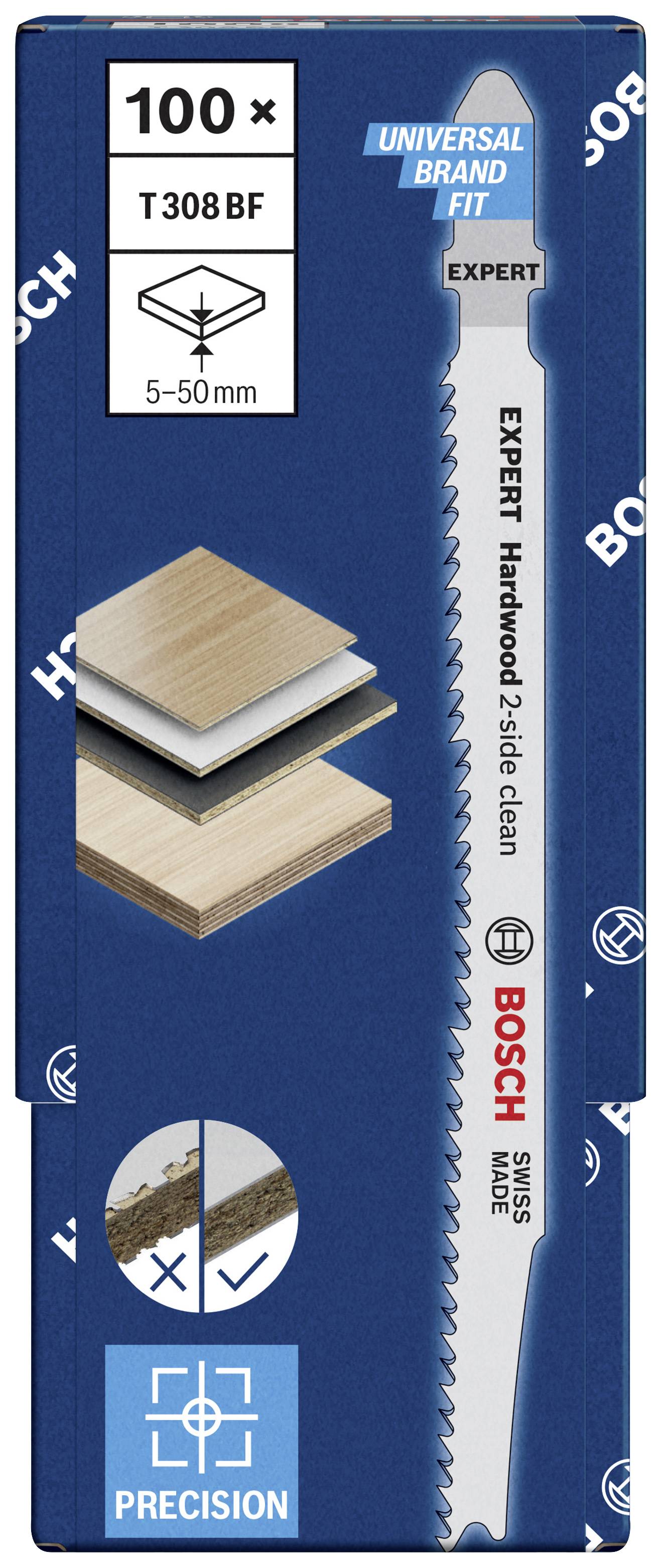 Двостороннє пильне полотно для лобзика Bosch Accessories Hardwood 2608900546 100 шт.