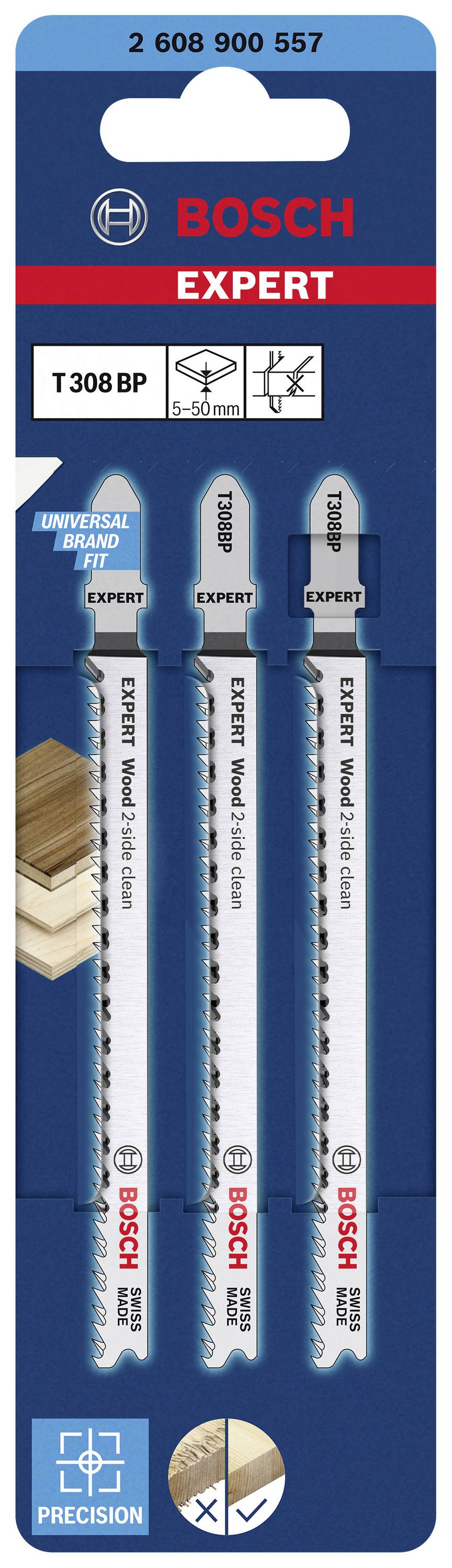 Двостороннє пильне полотно для лобзика Bosch Accessories Hardwood 2608900557, 3 шт.