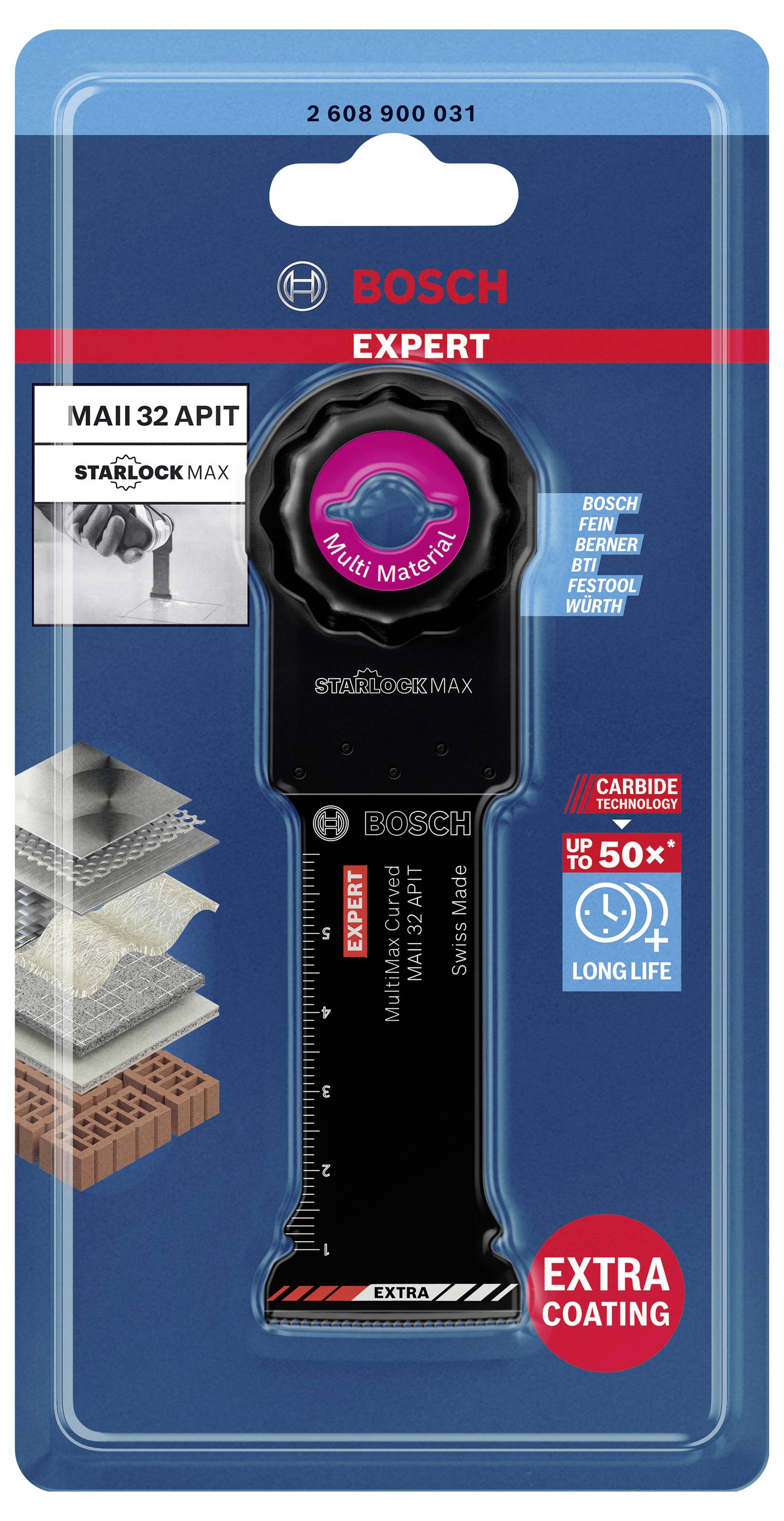 Аксесуари Bosch EXPERT MultiMax PAII 52 APIT Багатофункціональний ніж 2608900031 1 шт.