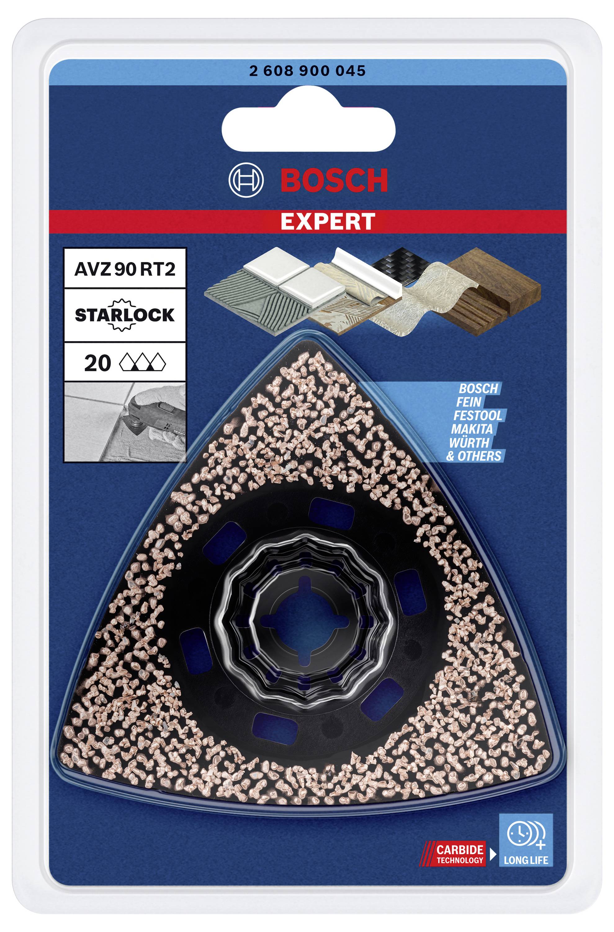 Аксесуари Bosch 2608900045 EXPERT Шліфувальна пластина AVZ 90 RT2 Carbid RIFF Шліфувальна пластина 1 шт. 1 шт.