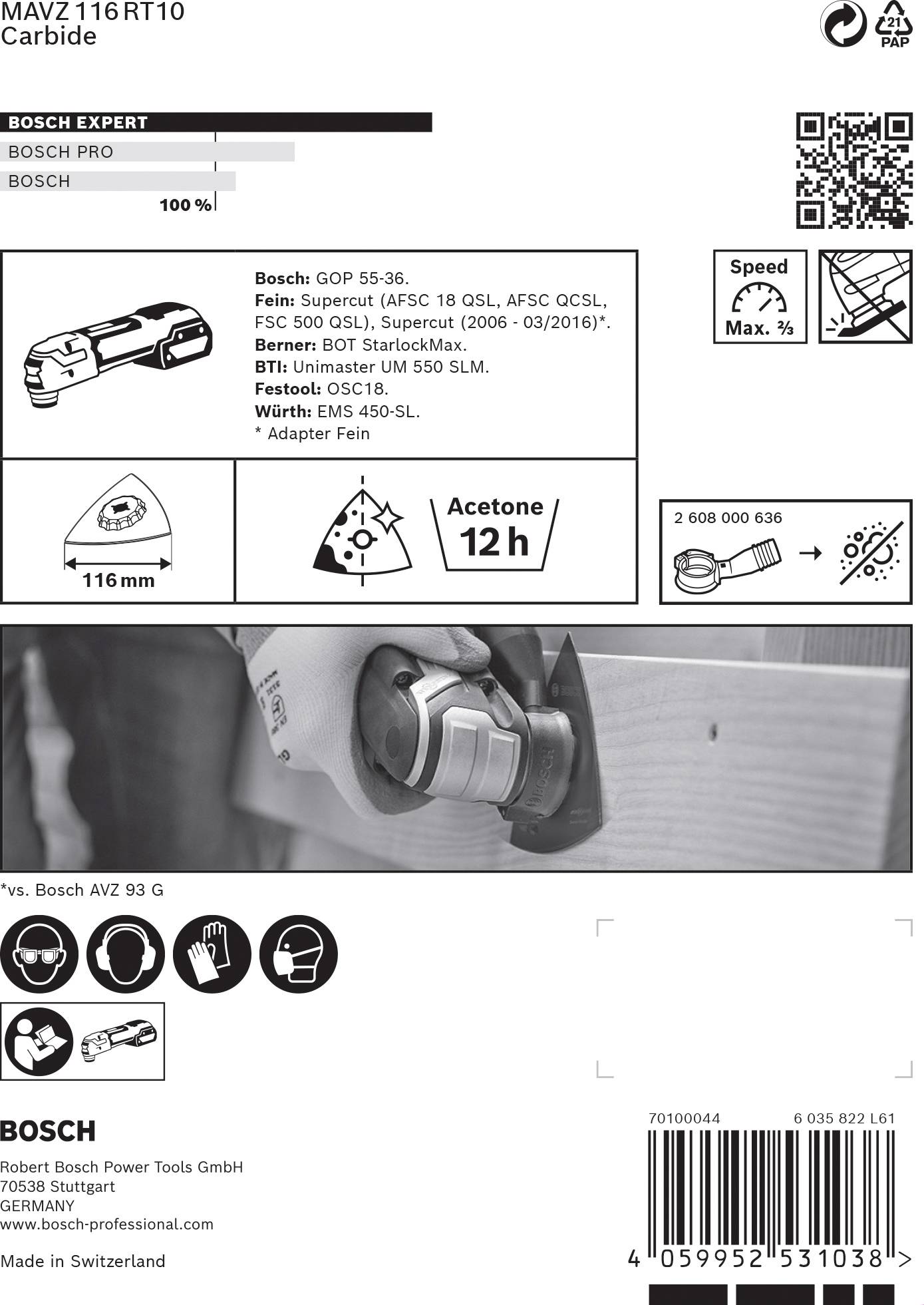 Шліфувальна пластина Bosch Accessories EXPERT Шліфувальна пластина MAVZ 116 RT10 2608900051 1 шт.