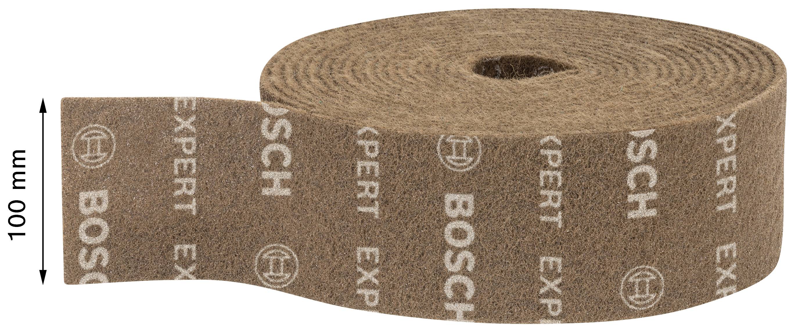 Pas szlifierski Bosch Expert ze strzałką wskazującą szerokość 100 mm. Idealny do szlifowania powierzchni.