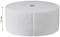 Gruba, okrągła, biała rolka materiału włóknistego o wysokości 115 mm, widok z boku.
