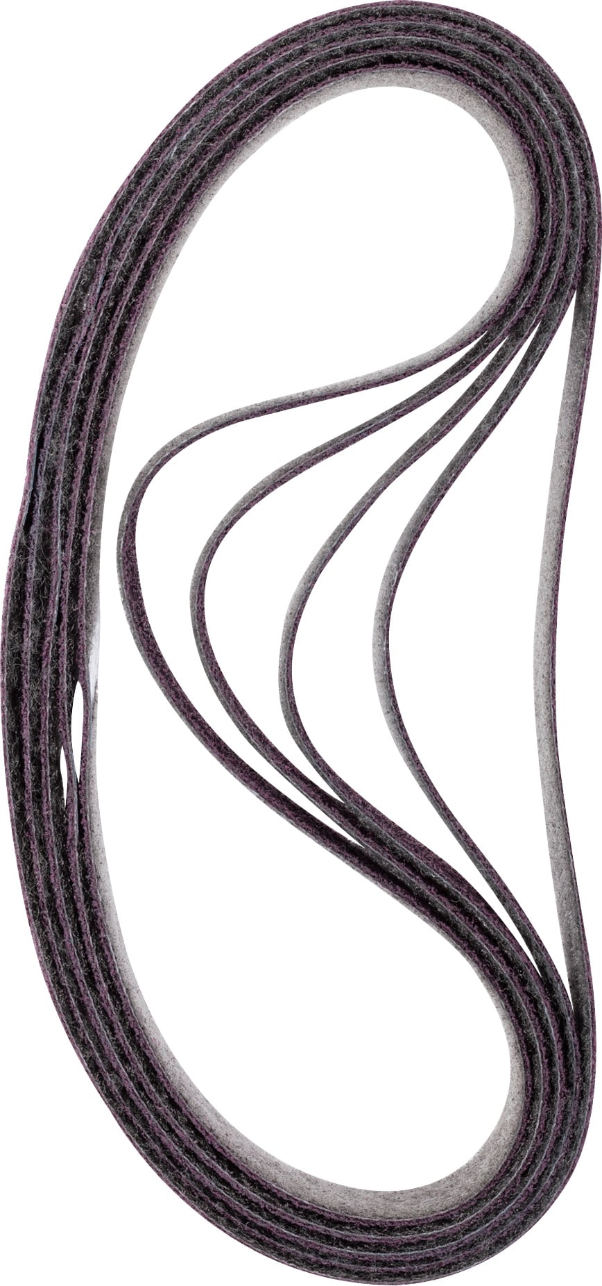 Czarny, zamknięty pas pierścieniowy zwinięty w pętlę. Odpowiedni do zastosowań w przemyśle maszynowym lub motoryzacyjnym.